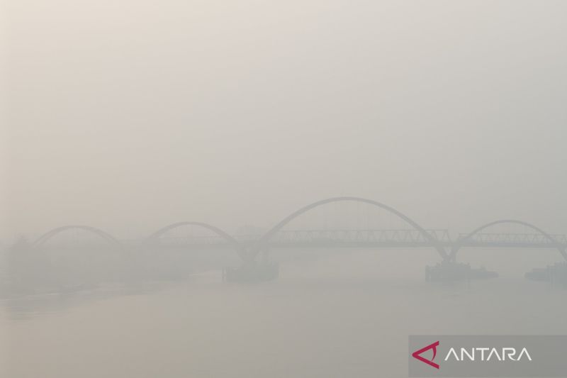 Kabut asap karhutla menyelimuti Palembang
